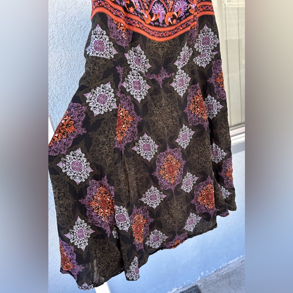 Forever 21 Cut Out Back Spaghetti Strap Boho Lined Dress Size 2X - Picture 3 of 7